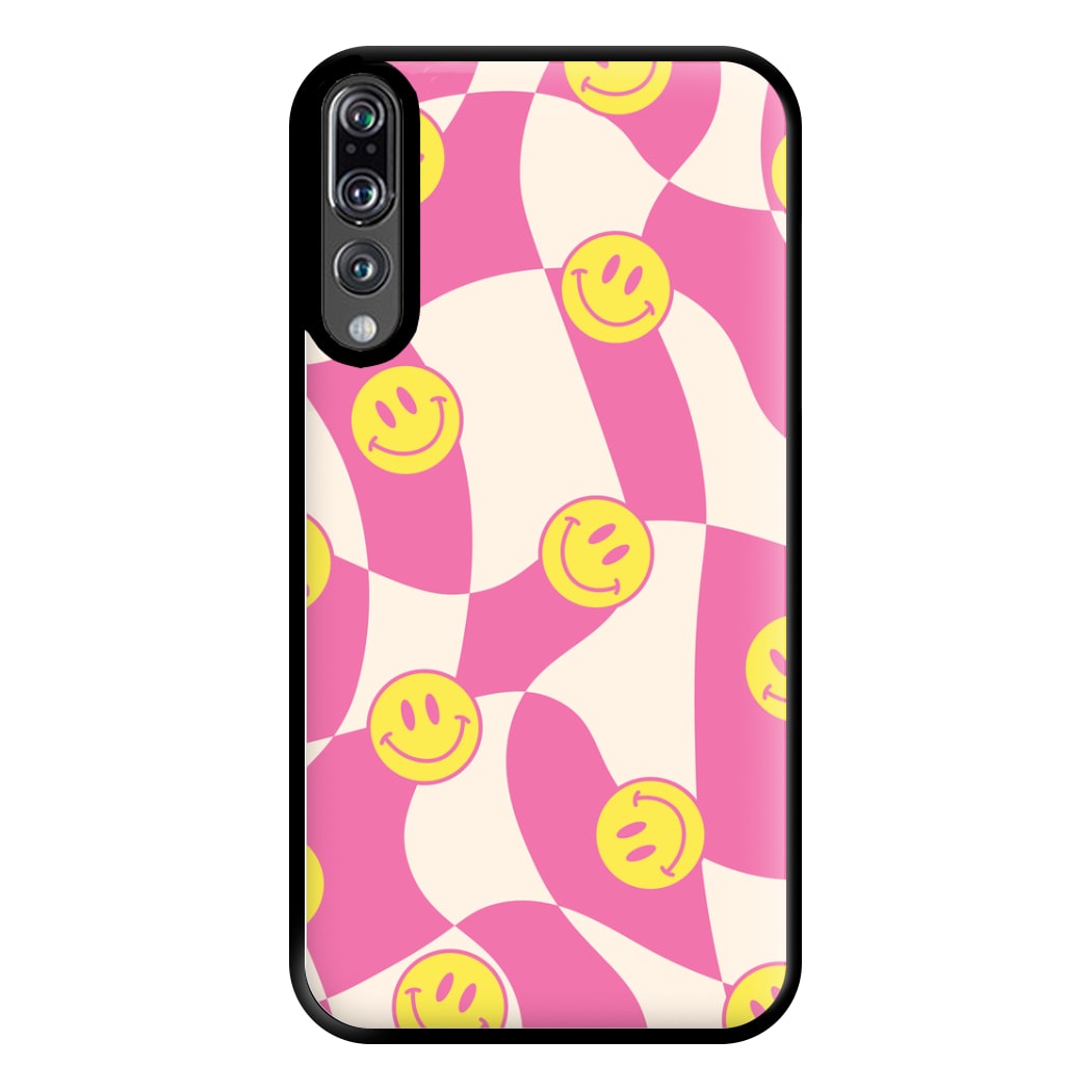 Smiley Checkboard - Trippy Patterns Phone Case for Huawei P20 Pro