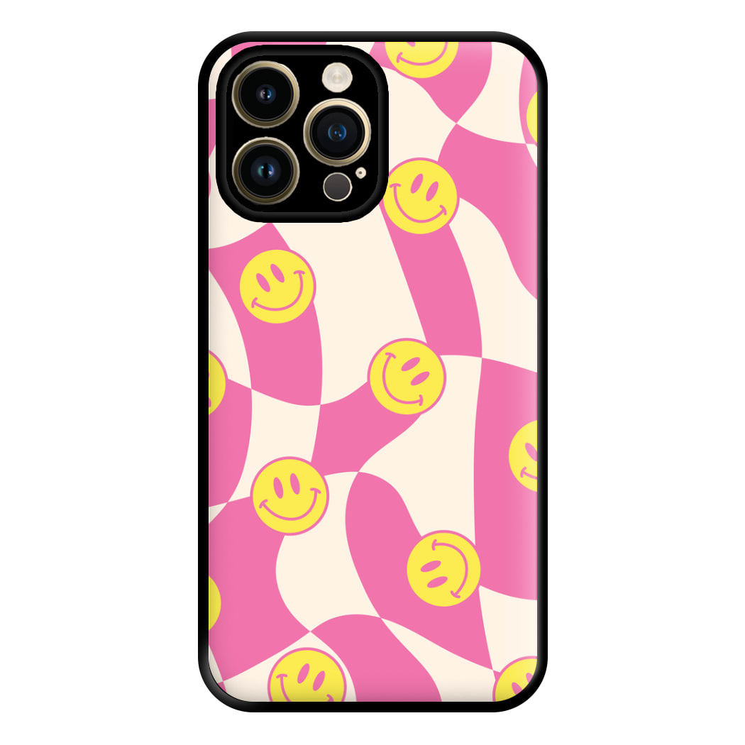 Smiley Checkboard - Trippy Patterns Phone Case for iPhone 14 Pro Max