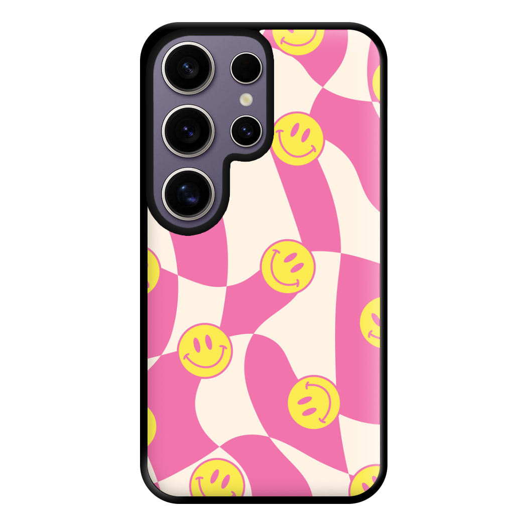 Smiley Checkboard - Trippy Patterns Phone Case for Galaxy S25 Ultra