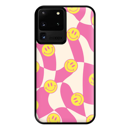 Smiley Checkboard - Trippy Patterns Phone Case for Galaxy S20 Ultra