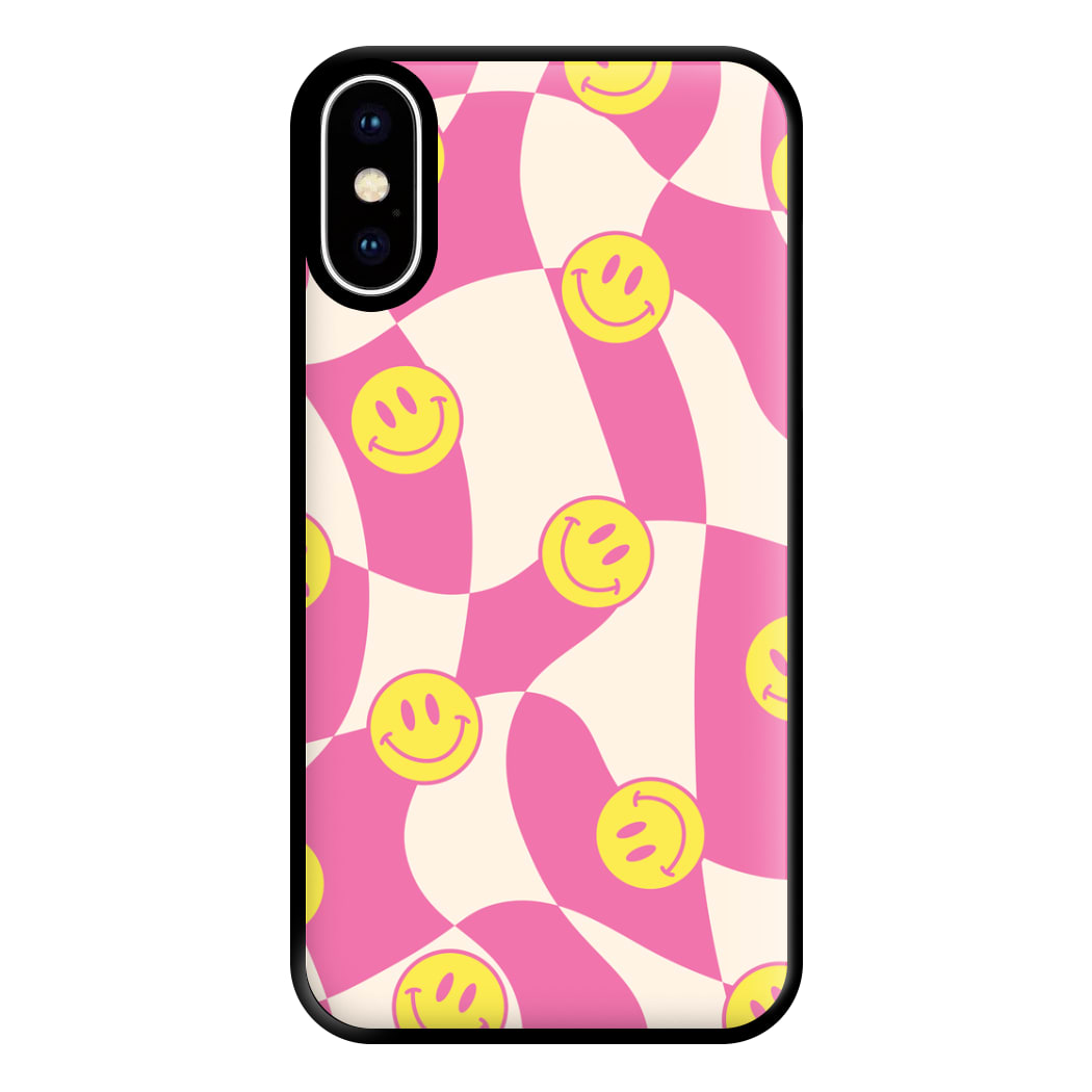 Smiley Checkboard - Trippy Patterns Phone Case for iPhone XS Max