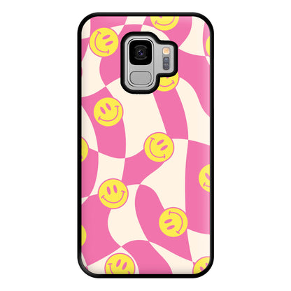 Smiley Checkboard - Trippy Patterns Phone Case for Galaxy S9 Plus