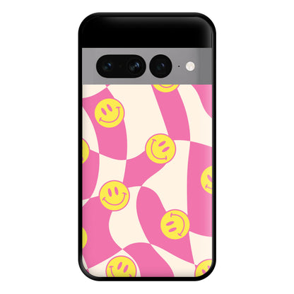 Smiley Checkboard - Trippy Patterns Phone Case for Google Pixel 7 Pro