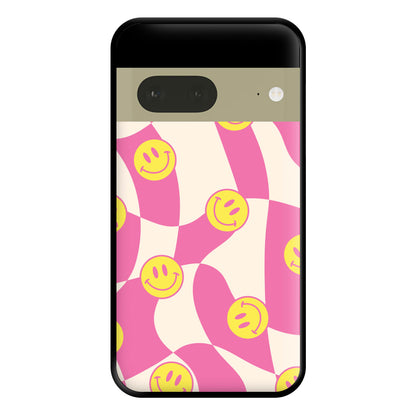 Smiley Checkboard - Trippy Patterns Phone Case for Google Pixel 7a