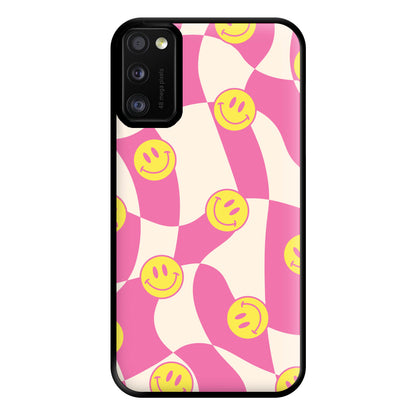 Smiley Checkboard - Trippy Patterns Phone Case for Galaxy A41