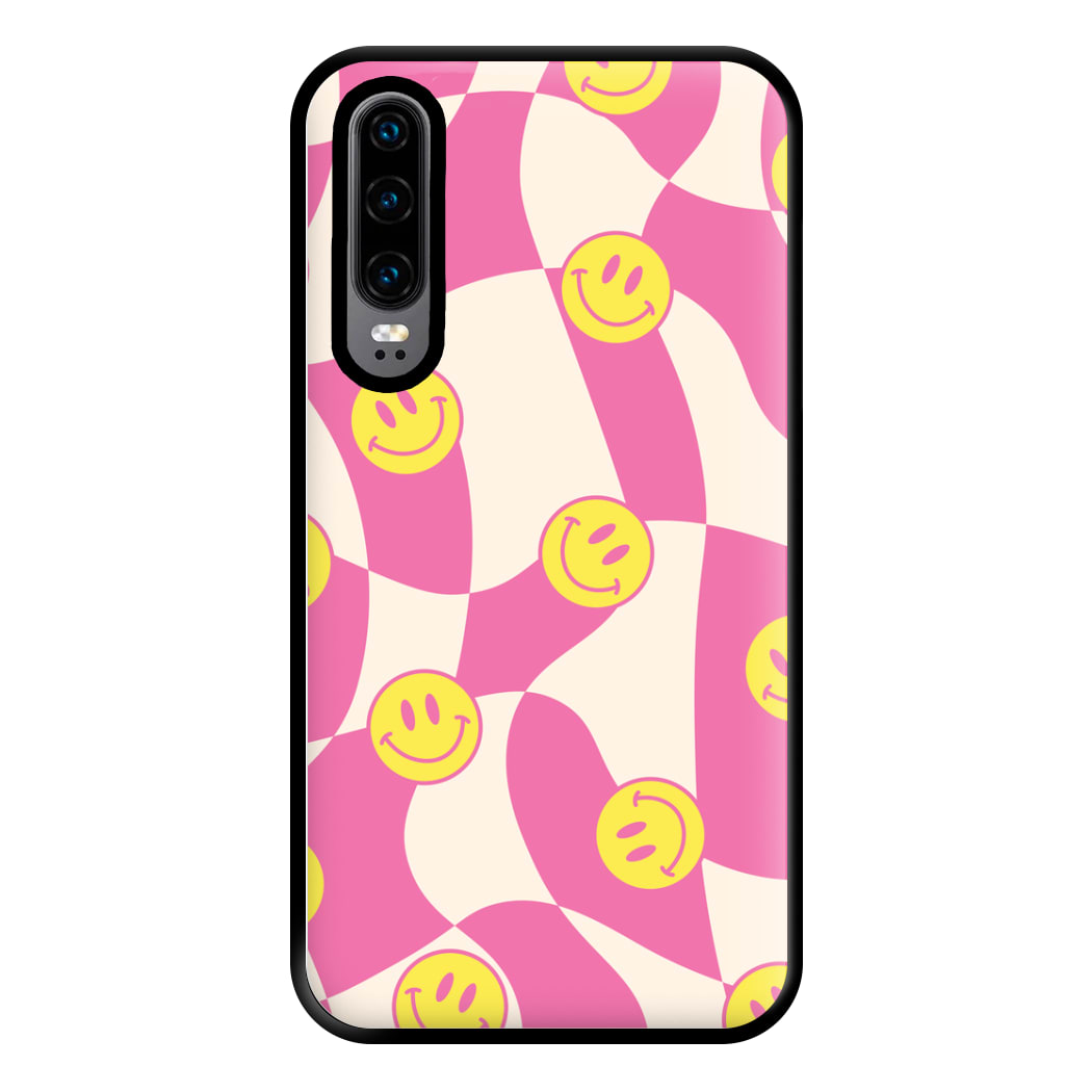 Smiley Checkboard - Trippy Patterns Phone Case for Huawei P30