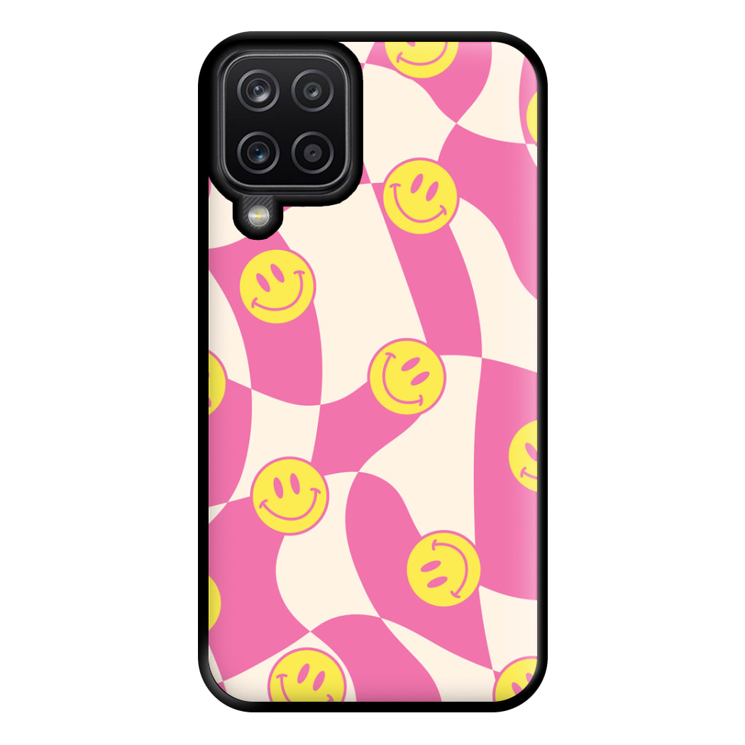 Smiley Checkboard - Trippy Patterns Phone Case for Galaxy A12