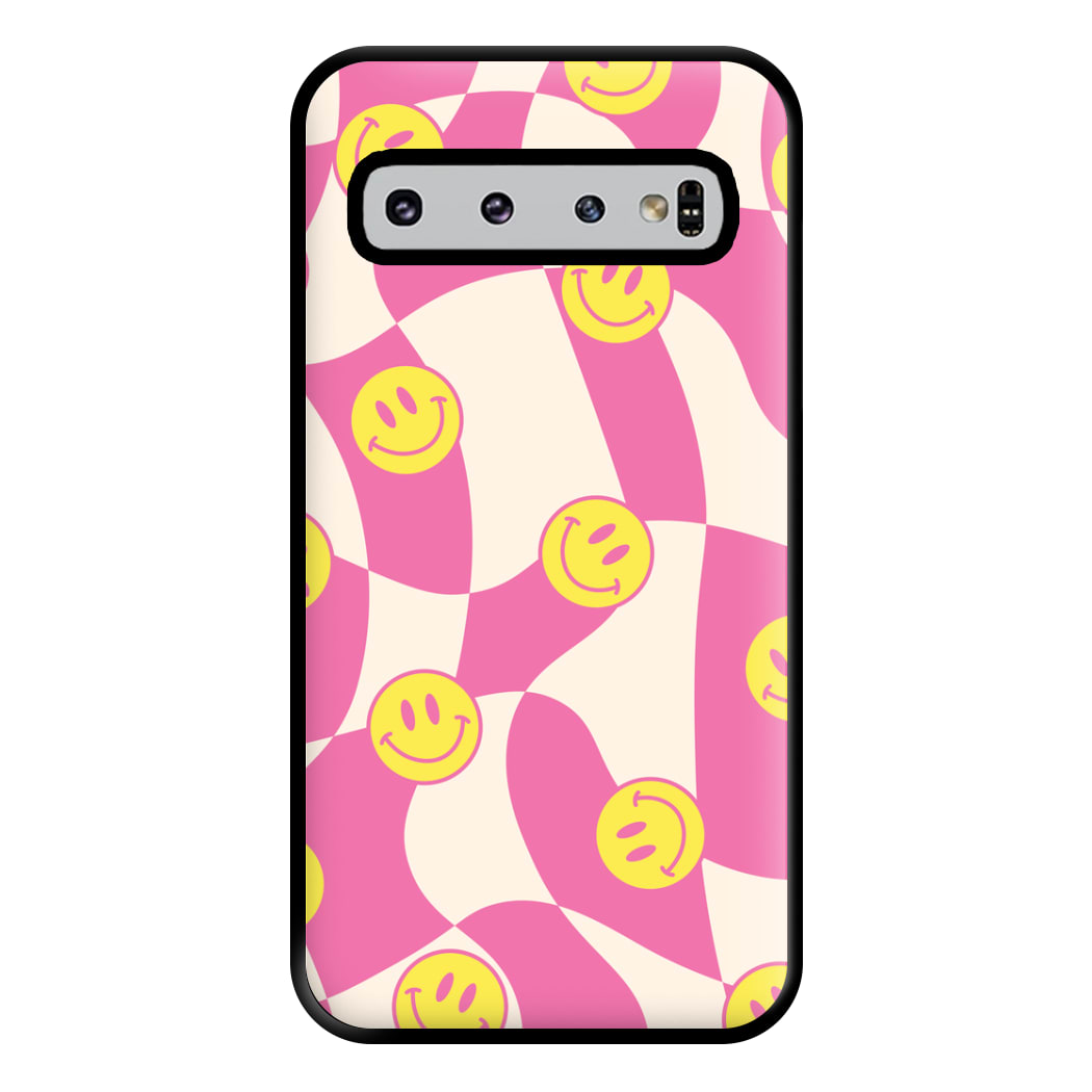 Smiley Checkboard - Trippy Patterns Phone Case for Galaxy S10 Plus