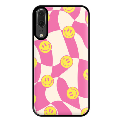 Smiley Checkboard - Trippy Patterns Phone Case for Huawei P20