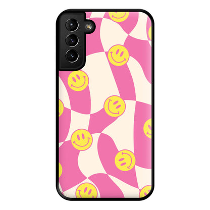 Smiley Checkboard - Trippy Patterns Phone Case for Galaxy S21 Plus