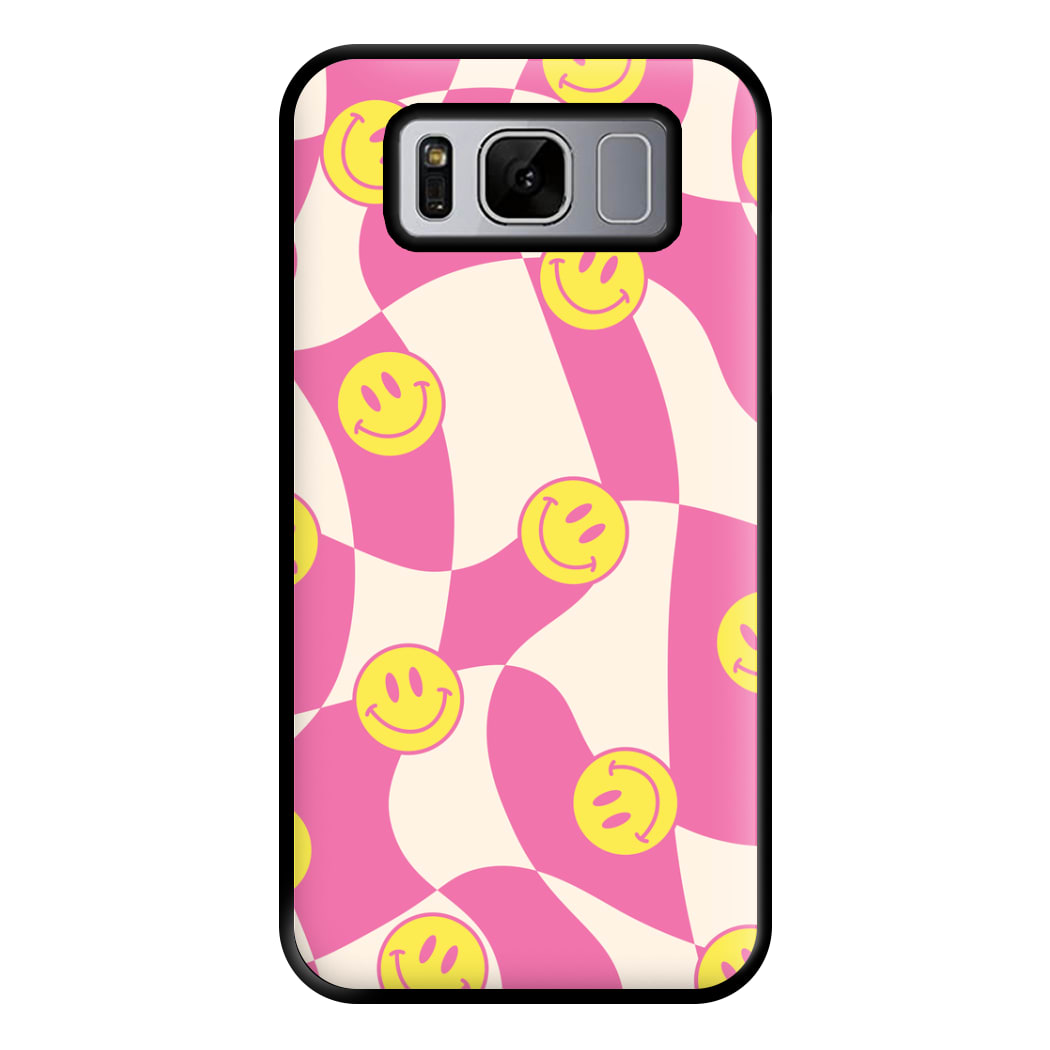 Smiley Checkboard - Trippy Patterns Phone Case for Galaxy S8 Plus