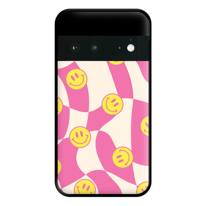 Smiley Checkboard - Trippy Patterns Phone Case for Google Pixel 6a