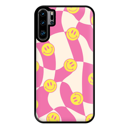 Smiley Checkboard - Trippy Patterns Phone Case for Huawei P30 Pro