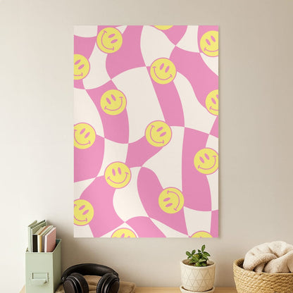 Smiley Checkboard - Trippy Patterns Poster
