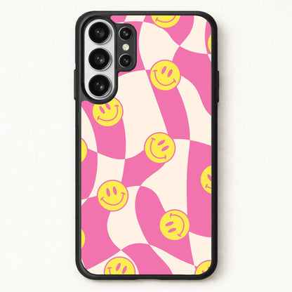 Smiley Checkboard - Trippy Patterns Phone Case for Galaxy S26 Ultra