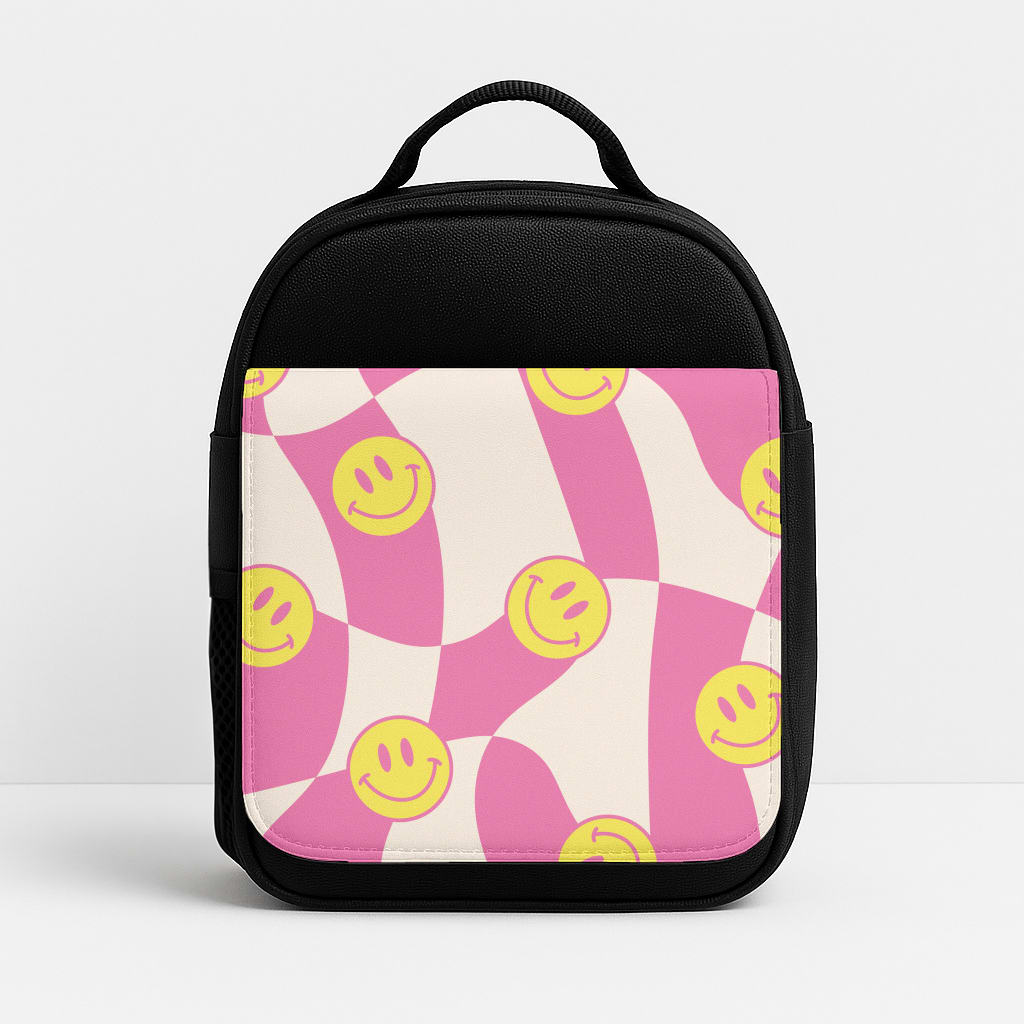 Smiley Checkboard - Trippy Patterns Insulated Lunchbox
