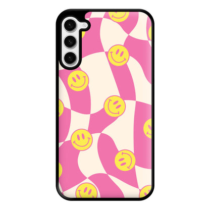 Smiley Checkboard - Trippy Patterns Phone Case for Galaxy S23 Plus