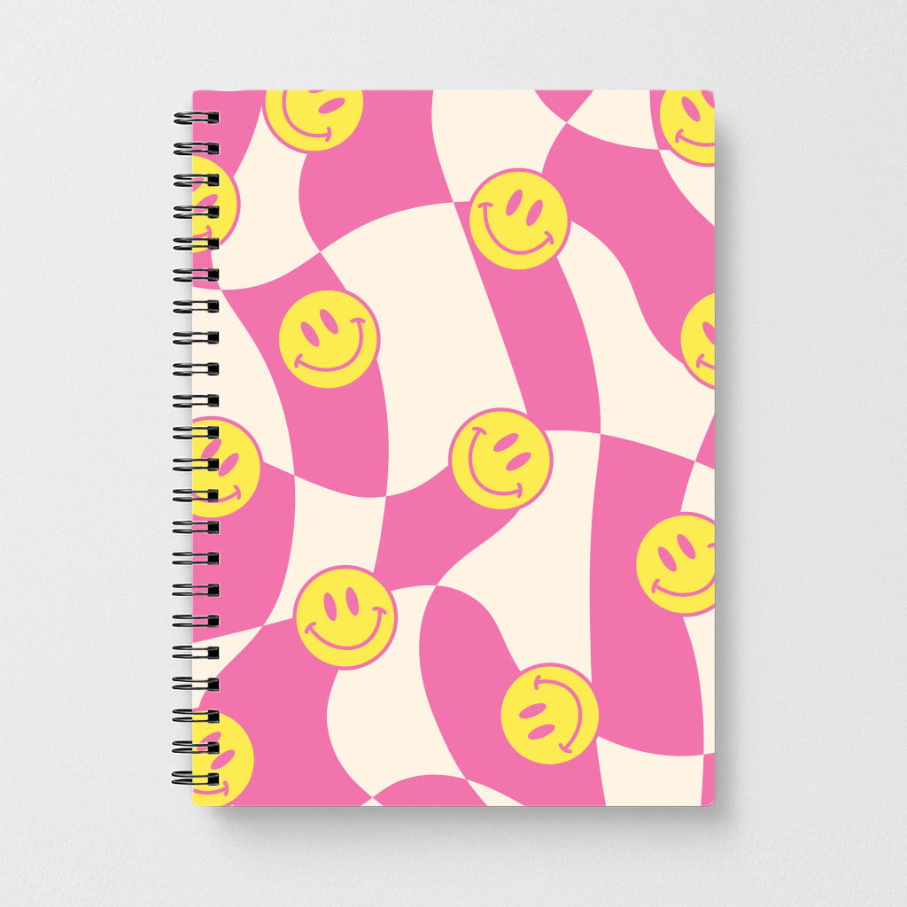 Smiley Checkboard - Trippy Patterns Notebook