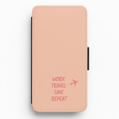 Work Travel Save Repeat - Travel Flip / Wallet Phone Case
