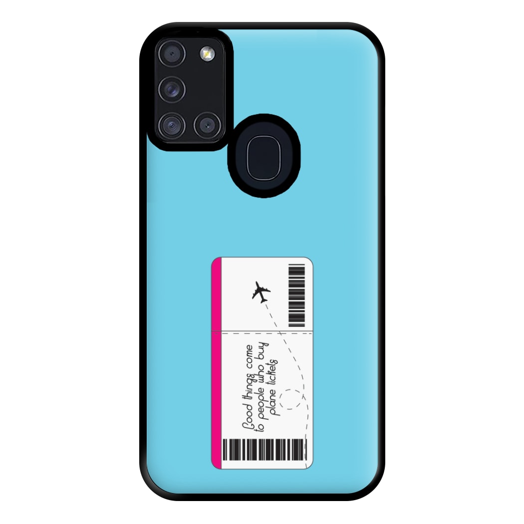 Buy Plane Tickets - Travel Phone Case for Galaxy A21s