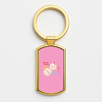 Devils Roll The Dice - Taylor Gold Keyring