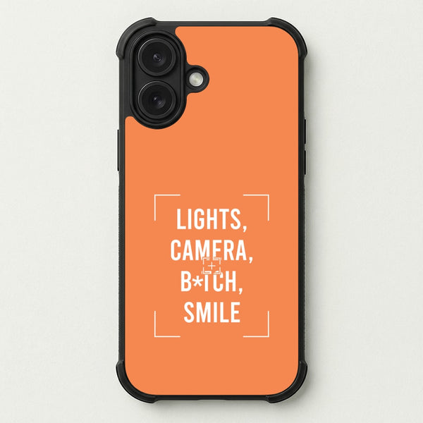 Lights, Camera, B*tch, Smile Phone Case — Bumper case