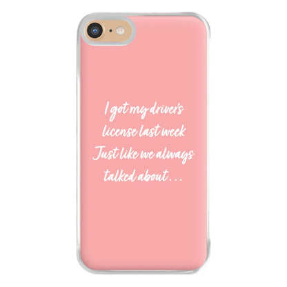 Drivers License Lyrics - Olivia TikTok Phone Case for iPhone 6 / 7 / 8 / SE