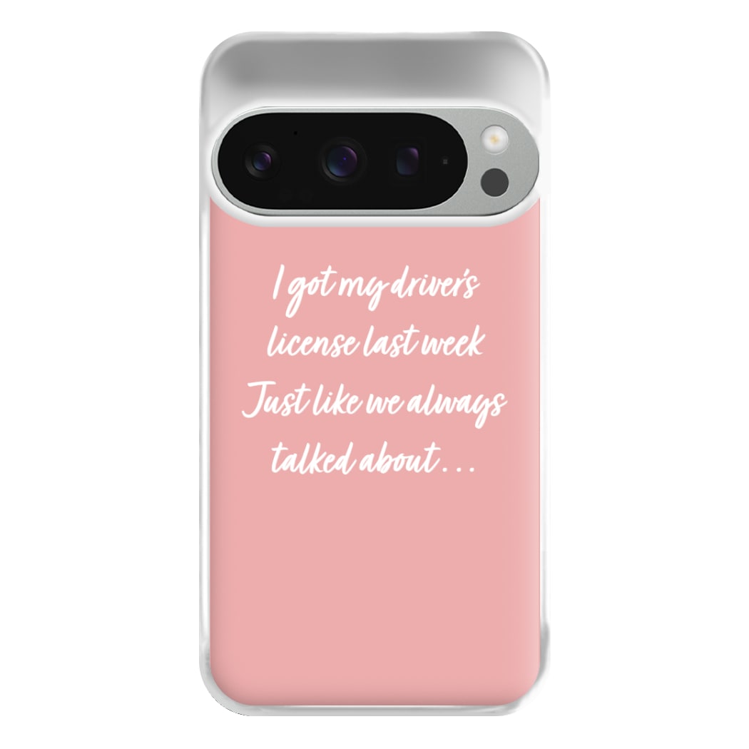 Drivers License Lyrics - Olivia TikTok Phone Case for Google Pixel 9 Pro XL