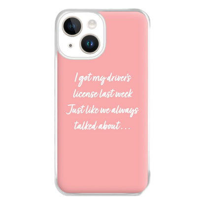 Drivers License Lyrics - Olivia TikTok Phone Case for iPhone 14