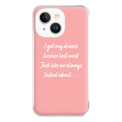 Drivers License Lyrics - Olivia TikTok Phone Case for iPhone 14 Plus