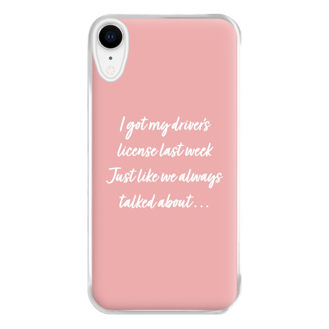 Drivers License Lyrics - Olivia TikTok Phone Case for iPhone XR