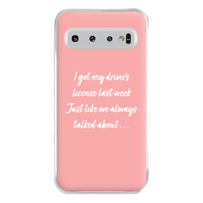 Drivers License Lyrics - Olivia TikTok Phone Case for Galaxy S10 Plus