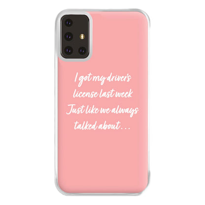 Drivers License Lyrics - Olivia TikTok Phone Case for Galaxy A71