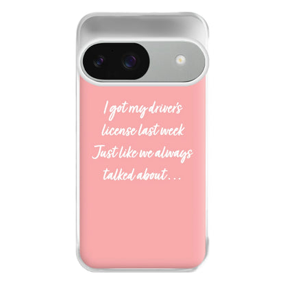 Drivers License Lyrics - Olivia TikTok Phone Case for Google Pixel 9 / 9 Pro