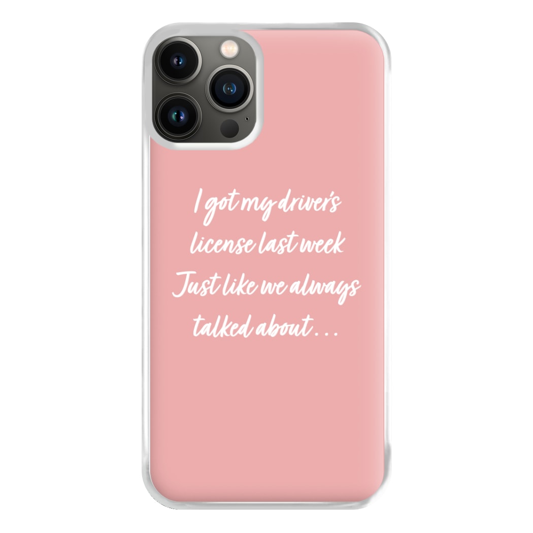 Drivers License Lyrics - Olivia TikTok Phone Case for iPhone 13 Pro Max