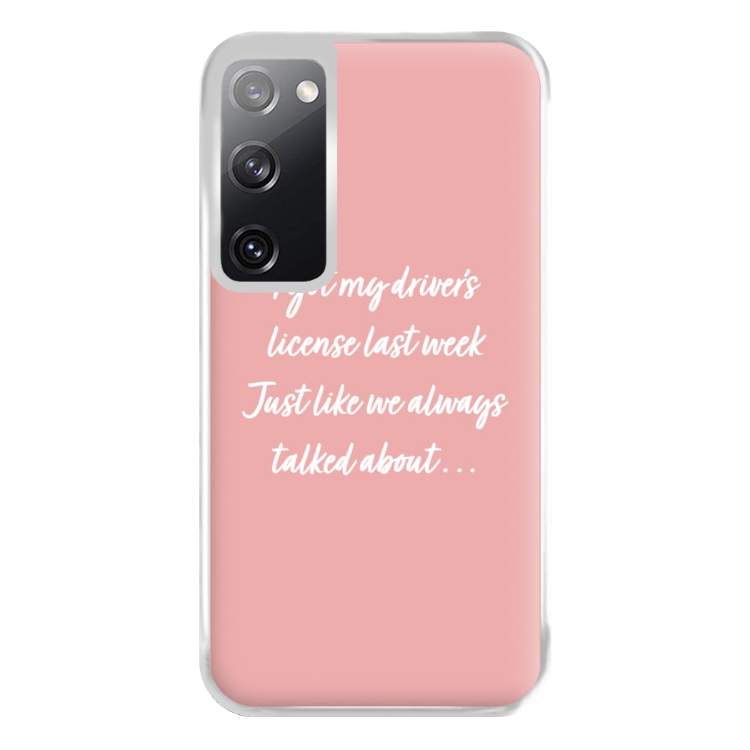 Drivers License Lyrics - Olivia TikTok Phone Case for Galaxy S20