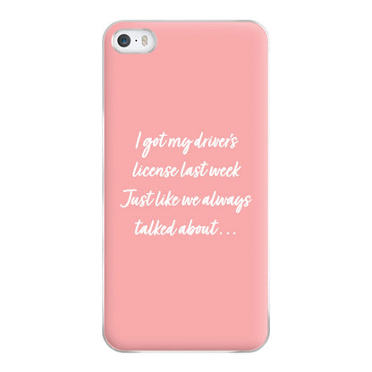 Drivers License Lyrics - Olivia TikTok Phone Case for iPhone 5 / 5s / SE 2016