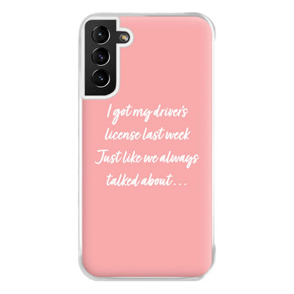 Drivers License Lyrics - Olivia TikTok Phone Case for Galaxy S21 Plus