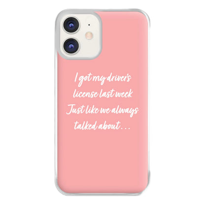 Drivers License Lyrics - Olivia TikTok Phone Case for iPhone 12 / 12 Pro