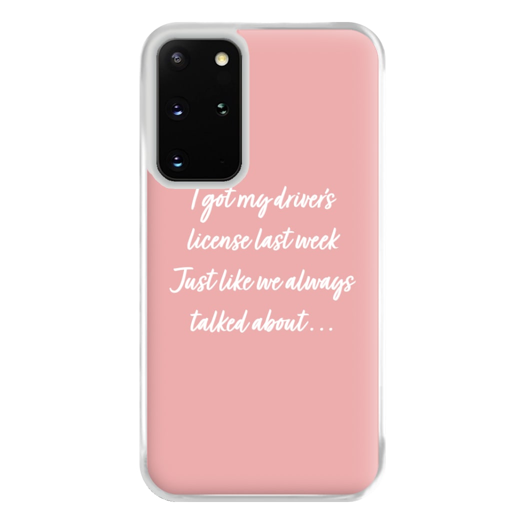 Drivers License Lyrics - Olivia TikTok Phone Case for Galaxy S20 Plus