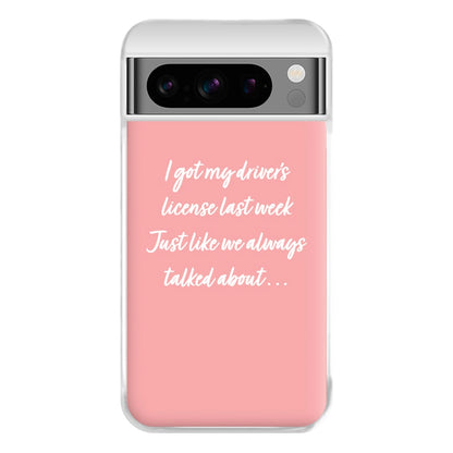 Drivers License Lyrics - Olivia TikTok Phone Case for Google Pixel 8 Pro