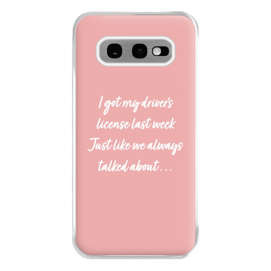 Drivers License Lyrics - Olivia TikTok Phone Case for Galaxy S10e