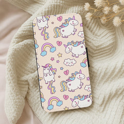 Cute Unicorn Pattern Wallet Phone Case