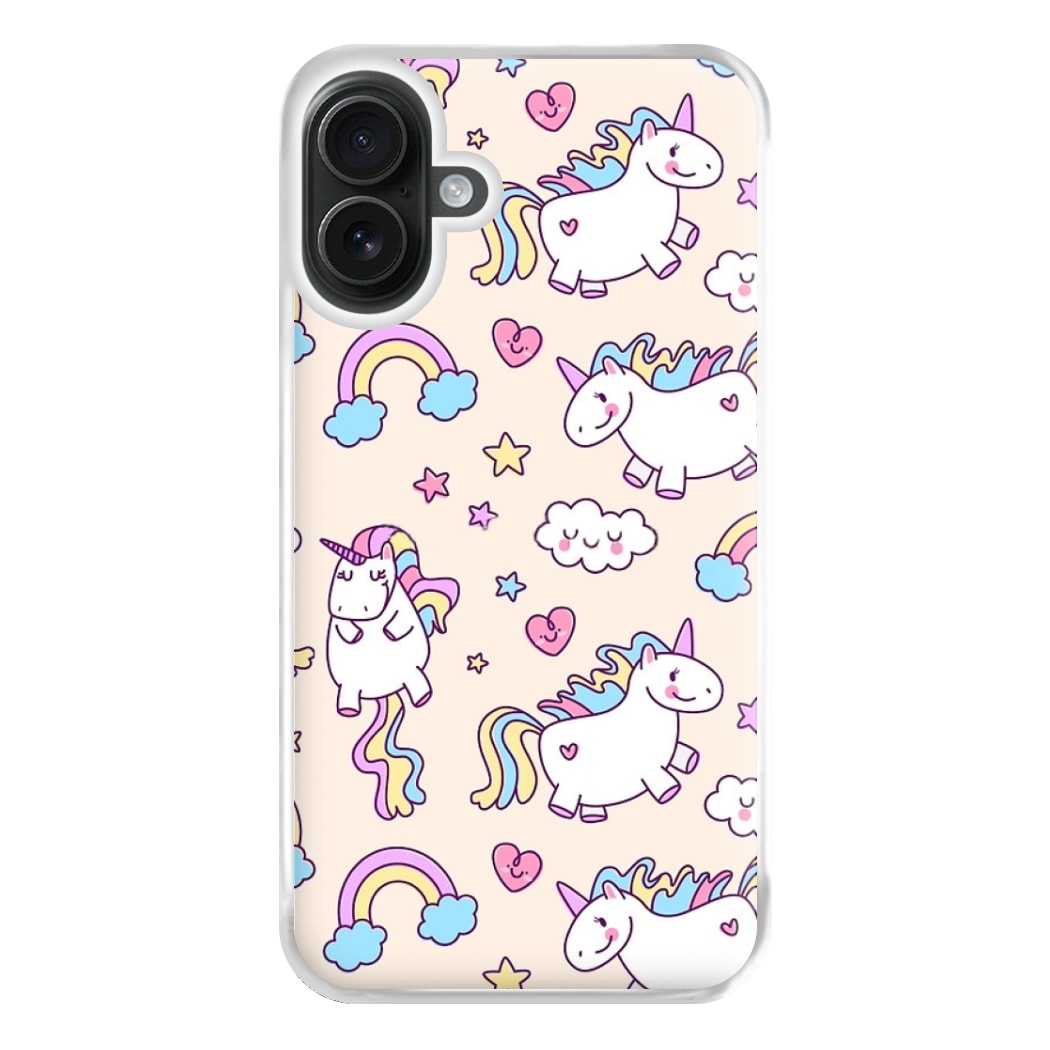 Cute Unicorn Pattern Phone Case for iPhone 16 Plus