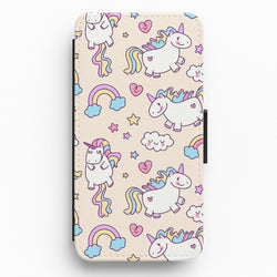Cute Unicorn Pattern Flip / Wallet Phone Case