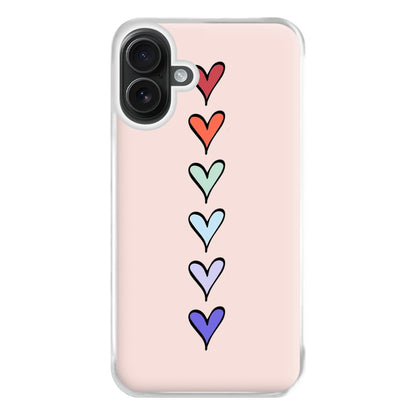 Love Heart Line Phone Case for iPhone 16 Plus