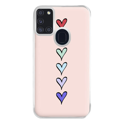 Love Heart Line Phone Case for Galaxy A21s