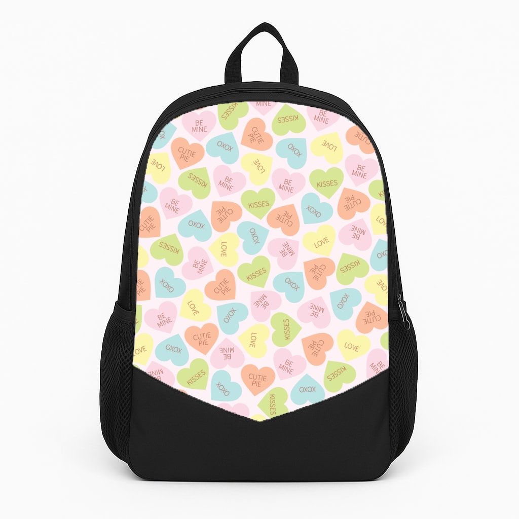 Love Hearts- Valentine's Day Large Backpack