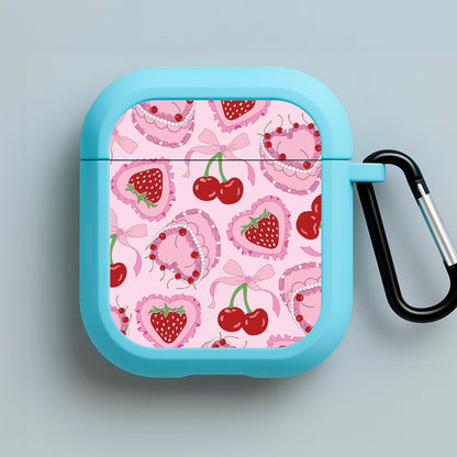 Cherries, Strawberries And Cake - Valentine's Day Blue AirPods Case