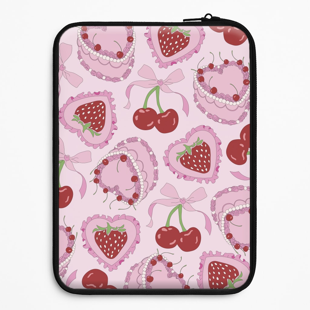 Cherries, Strawberries And Cake - Valentine's Day Laptop Sleeve